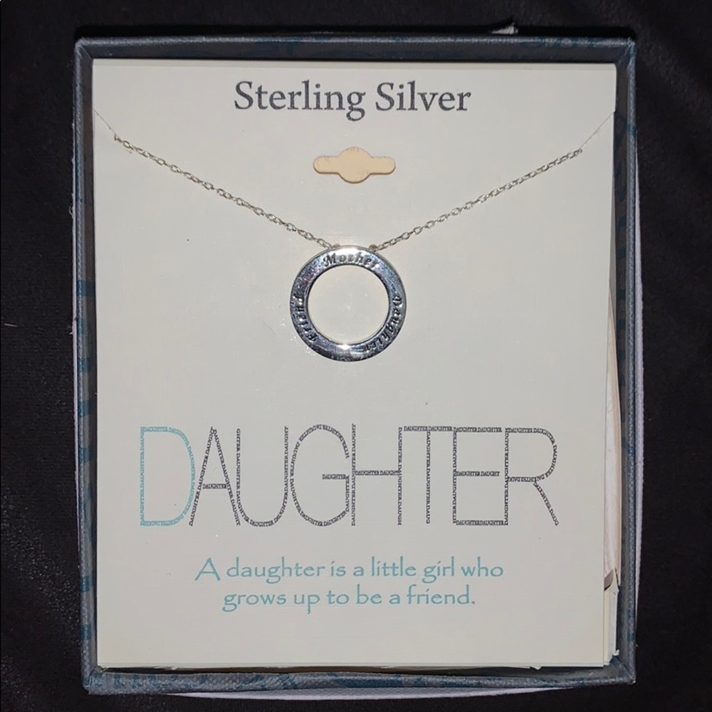 Sterling silver mother daughter necklace